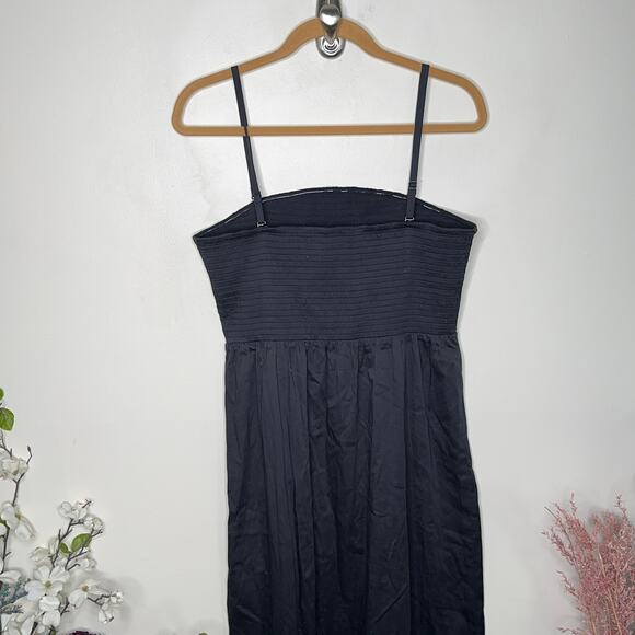 FAVORITE DAUGHTER The Apartment Smocked Cotton Maxi Dress Black Sz XL {E9} - Picture 5 of 9